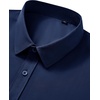 Mens Short Sleeve Dress Shirt Wrinkle Free Button Down Shirt with Pocket(Navy Blue)