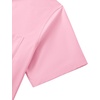 Mens Short Sleeve Dress Shirt Wrinkle Free Button Down Shirt with Pocket(Pink)