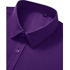 Mens Short Sleeve Dress Shirt Wrinkle Free Button Down Shirt with Pocket(Purple)