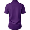 Mens Short Sleeve Dress Shirt Wrinkle Free Button Down Shirt with Pocket(Purple)