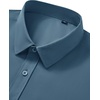 Mens Short Sleeve Dress Shirt Wrinkle Free Button Down Shirt with Pocket(Teal)