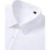 Mens Short Sleeve Dress Shirt Wrinkle Free Button Down Shirt with Pocket(White)
