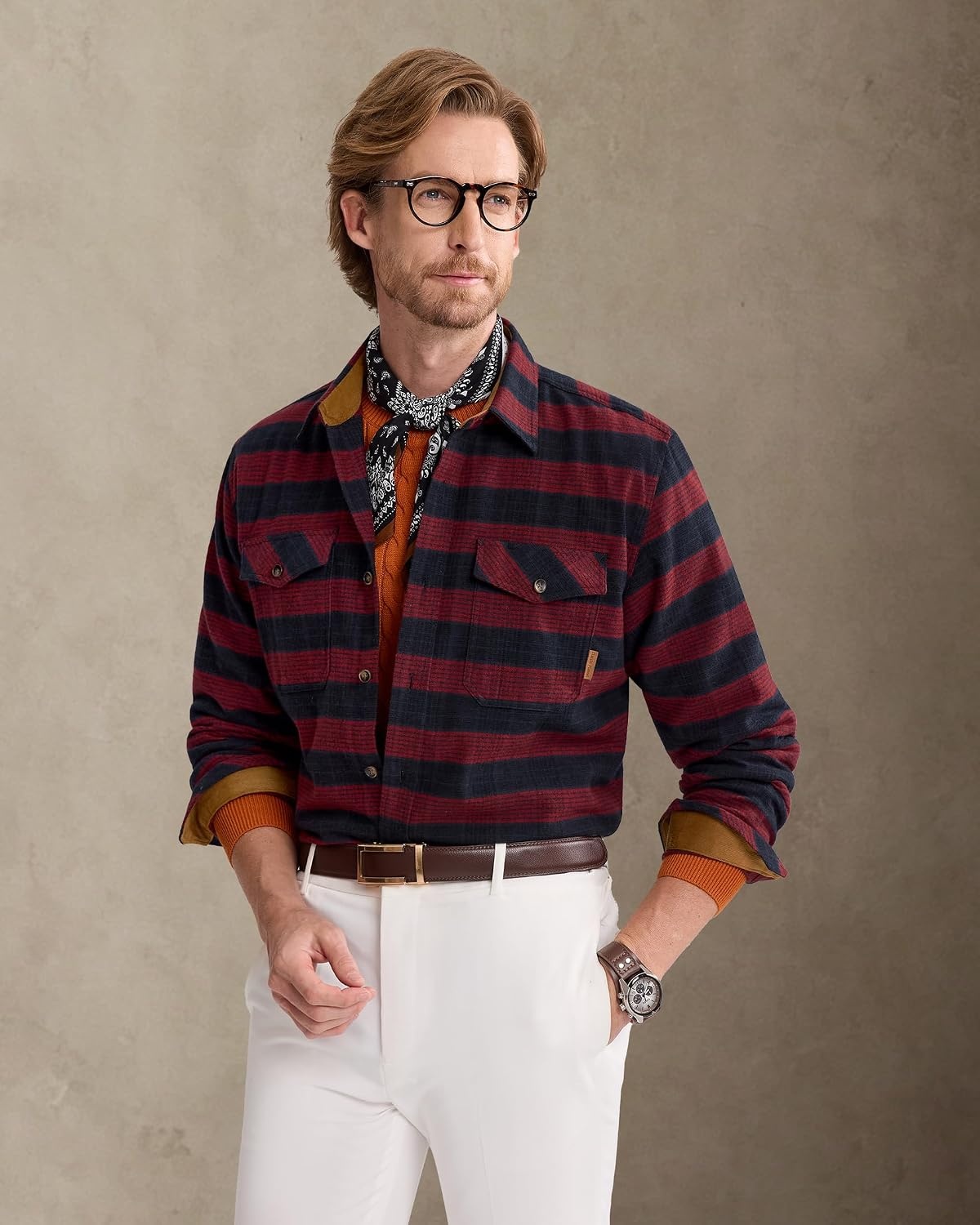 image:imageAlimensampGentle Mens 6 oz Flannel Button Down Long Sleeve Casual Plaid ShirtRed Grey