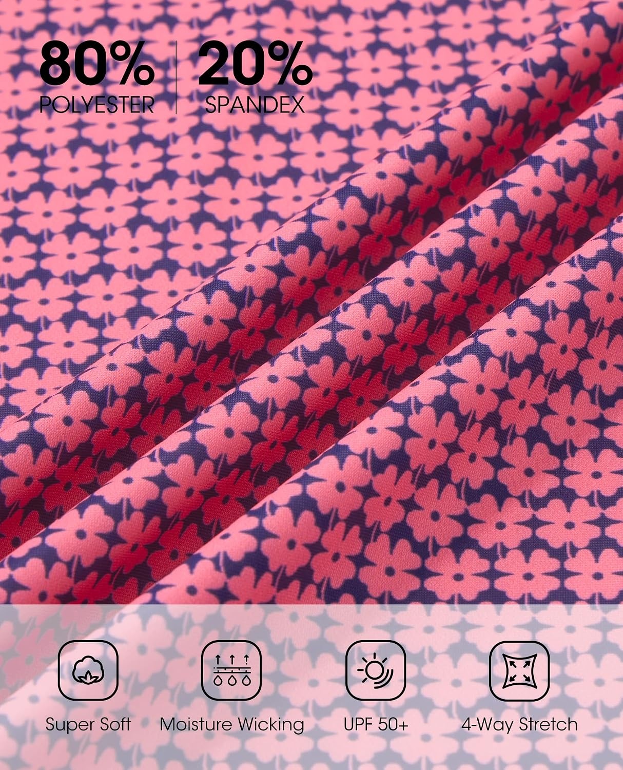 image:imageMens Polo Shirts Stretch Dry Fit Printed Golf Shirt Summer Party Beach TopsBlack Pink Flower