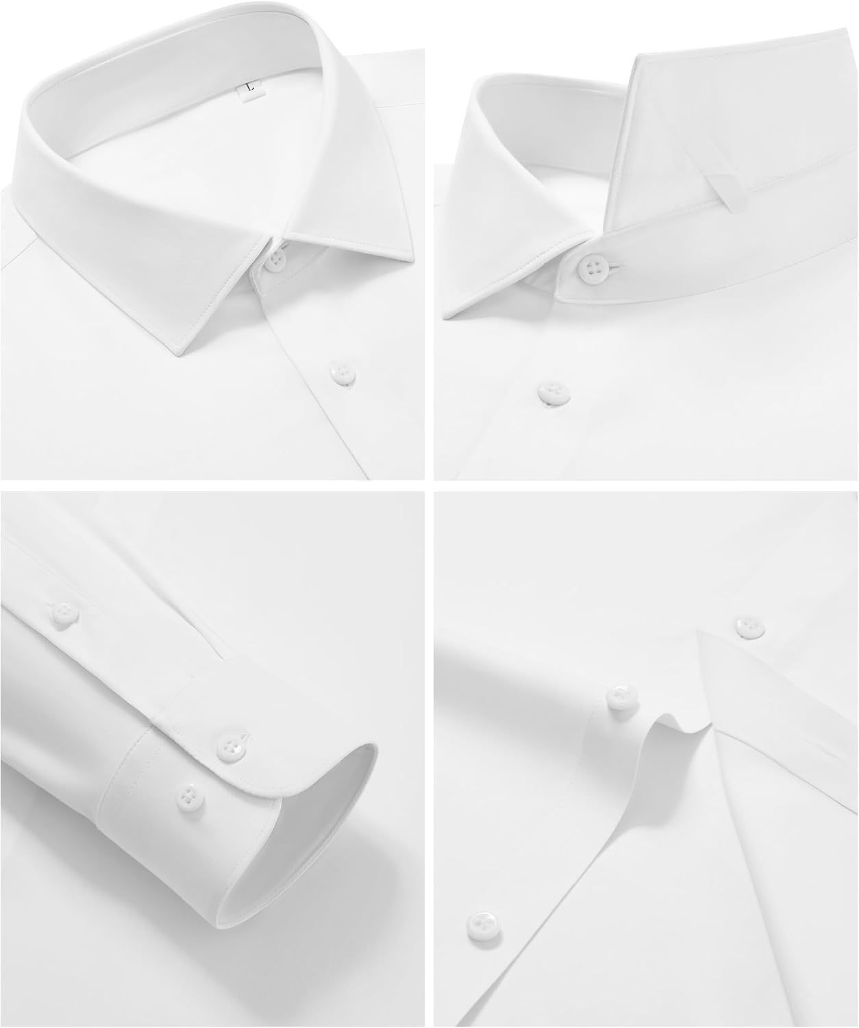 image:imageMens SilkBlend Dress Shirt Long Sleeve Regular Fit Button Down ShirtsWhite