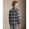 Alimens&Gentle Mens 6 oz Flannel Button Down Long Sleeve Casual Plaid Shirt(Black Grey)