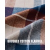 Alimens&Gentle Mens 6 oz Flannel Button Down Long Sleeve Casual Plaid Shirt(Brown Red Blue)