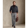 Alimens&Gentle Mens 6 oz Flannel Button Down Long Sleeve Casual Plaid Shirt(Grey Black)