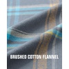 Alimens&Gentle Mens 6 oz Flannel Button Down Long Sleeve Casual Plaid Shirt(Light Blue Orange)