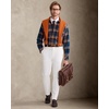 Alimens&Gentle Mens 6 oz Flannel Button Down Long Sleeve Casual Plaid Shirt(Navy Grey Orange)