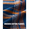 Alimens&Gentle Mens 6 oz Flannel Button Down Long Sleeve Casual Plaid Shirt(Navy Grey Orange)