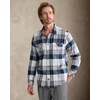 Alimens&Gentle Mens 6 oz Flannel Button Down Long Sleeve Casual Plaid Shirt(Navy White)