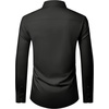 Men’s Long Sleeve Dress Shirts Wrinkle Free Stretch Button Down Shirt(Black)