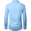 Men’s Long Sleeve Dress Shirts Wrinkle Free Stretch Button Down Shirt(Blue)