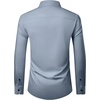 Men’s Long Sleeve Dress Shirts Wrinkle Free Stretch Button Down Shirt(Grey)