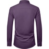 Men’s Long Sleeve Dress Shirts Wrinkle Free Stretch Button Down Shirt(Purple)