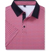 Mens Polo Shirts Stretch Dry Fit Printed Golf Shirt Summer Party Beach Tops(Black Pink Flower)