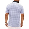 Mens Polo Shirts Stretch Dry Fit Printed Golf Shirt Summer Party Beach Tops(Blue Circle Square)