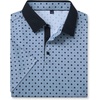 Mens Polo Shirts Stretch Dry Fit Printed Golf Shirt Summer Party Beach Tops(Blue Grey Square)