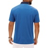 Mens Polo Shirts Stretch Dry Fit Printed Golf Shirt Summer Party Beach Tops(Blue Square)