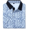 Mens Polo Shirts Stretch Dry Fit Printed Golf Shirt Summer Party Beach Tops(Blue White Mosaic)