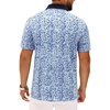 Mens Polo Shirts Stretch Dry Fit Printed Golf Shirt Summer Party Beach Tops(Blue White Mosaic)