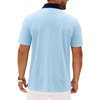 Mens Polo Shirts Stretch Dry Fit Printed Golf Shirt Summer Party Beach Tops(Light Blue Golfs Club)