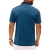 Mens Polo Shirts Stretch Dry Fit Printed Golf Shirt Summer Party Beach Tops(Navy Teal Flower)