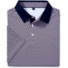 Mens Polo Shirts Stretch Dry Fit Printed Golf Shirt Summer Party Beach Tops(Purple Square)