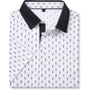 Mens Polo Shirts Stretch Dry Fit Printed Golf Shirt Summer Party Beach Tops(White Golf Club)