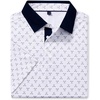 Mens Polo Shirts Stretch Dry Fit Printed Golf Shirt Summer Party Beach Tops(White Golfs Club)