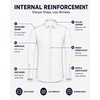 Men’s Silk-Blend Dress Shirt Long Sleeve Regular Fit Button Down Shirts(White)