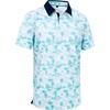 Mens Polo Shirts Stretch Dry Fit Printed Golf Shirt Summer Party Beach Tops(Blue Coconut Beach)