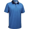 Mens Polo Shirts Stretch Dry Fit Printed Golf Shirt Summer Party Beach Tops(Blue Square)