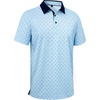 Mens Polo Shirts Stretch Dry Fit Printed Golf Shirt Summer Party Beach Tops(Light Blue Golfs Club)