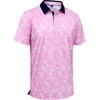 Mens Polo Shirts Stretch Dry Fit Printed Golf Shirt Summer Party Beach Tops(Pink Coconut Beach)